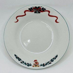 Newcor Origins Holiday Small Salad Bowl 126 Christmas Morning Tree Teddy Garland